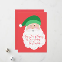 Carte photo de Noël Père Noël verte
