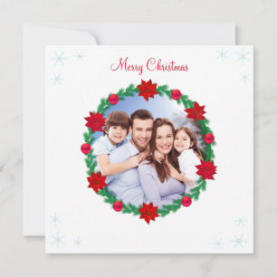 Carte Photo de Noël personnalisée, Serre de pin et Poins