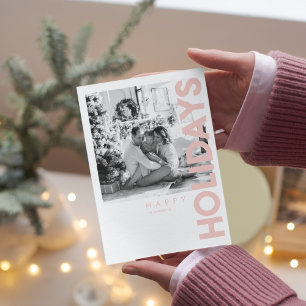 Carte Photo de Noël   Pink Happy Holiday