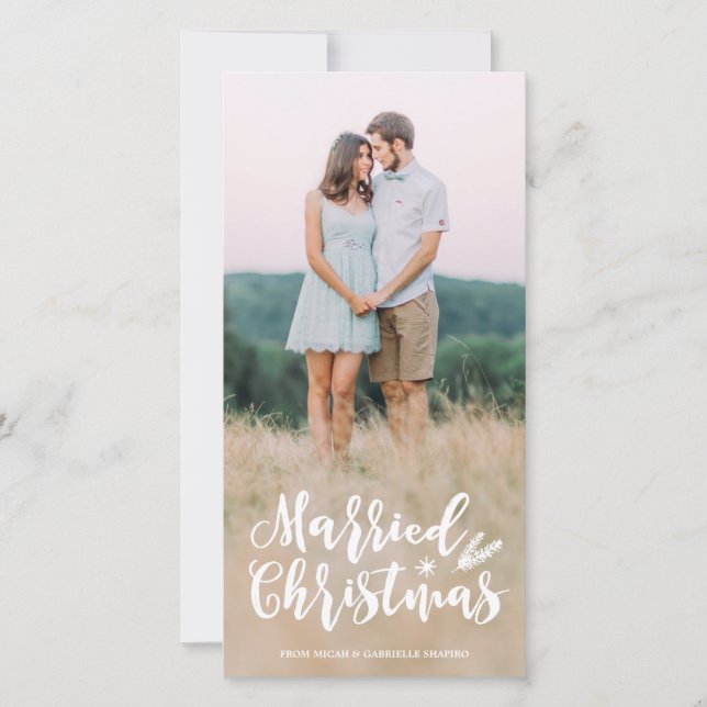 Carte photo de Noël Pleine Photo Mariée (Devant)