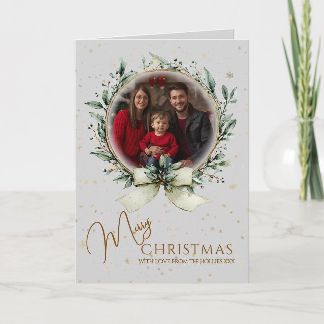 Carte photo de Noël Plier carte de voeux (Devant)