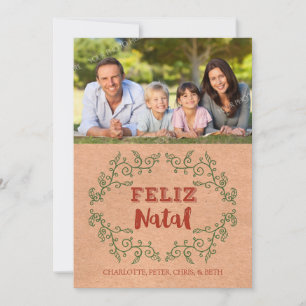 Carte photo de Noël Portugaise Kraft Papier Wire