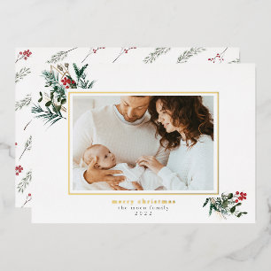 Carte photo de Noël pour cadre à huile d'hiver