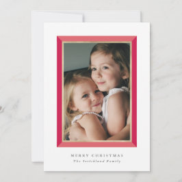 Carte photo de Noël Red Modern Frame
