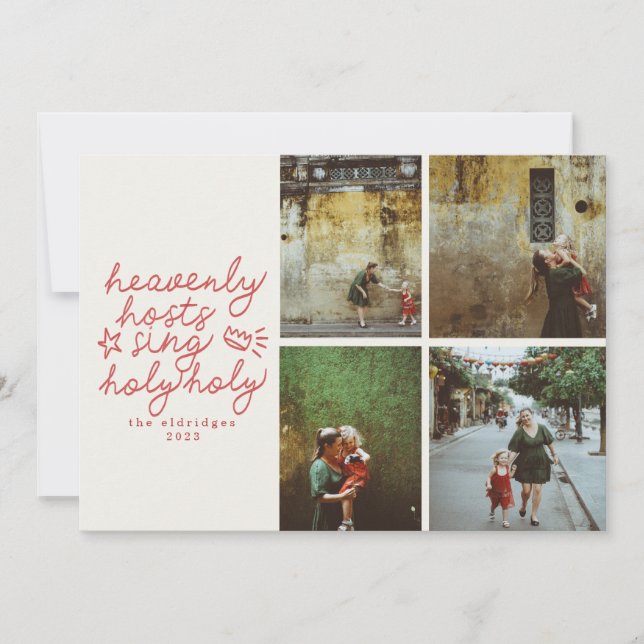 Carte photo de Noël religieuse et Sainte-Moderne (Devant)