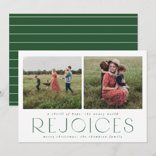 Carte photo de Noël religieuse minimale en pin