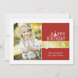 Carte photo de Noël religieux - Anniversaire de Jé