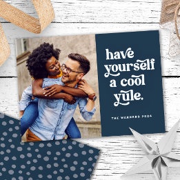 Carte photo de Noël Retro tendance