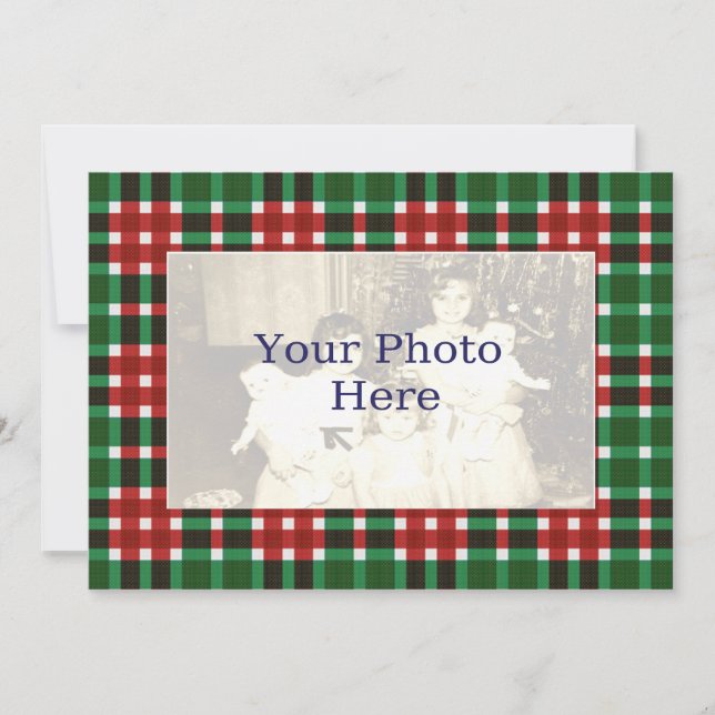 Carte photo de Noël rouge et vert (Devant)