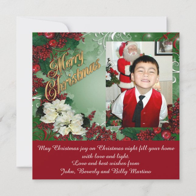 Carte photo de Noël traditionnelle (Devant)