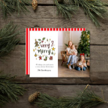Carte photo de Noël très joli à la main