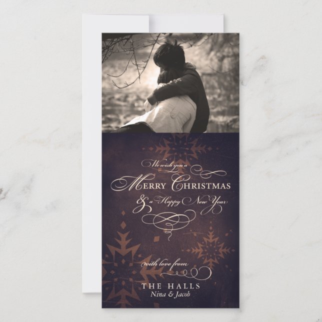Carte photo de Noël vintage Brown (Devant)