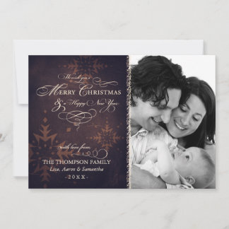 Carte photo de Noël vintage Brown