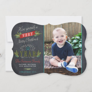 Carte photo de Noël vintage Chalkboard