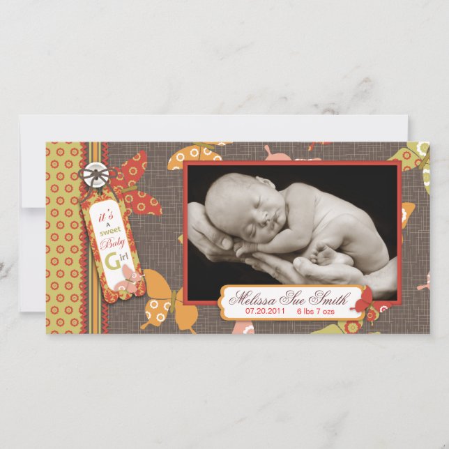 Carte photo de papillons rétro (Devant)