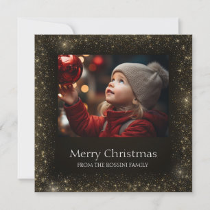 Carte photo de Parties scintillant moderne Black e