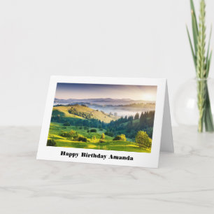 Carte Photo de paysage naturel panoramique de collines o