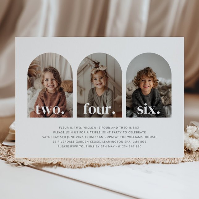 Carte photo de paysage triple pour anniversaire (Créateur téléchargé)