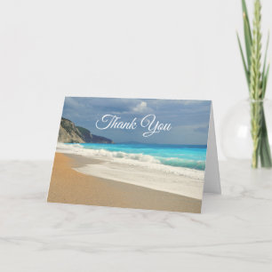 Carte Photo de plage de mer turquoise panoramique Merci