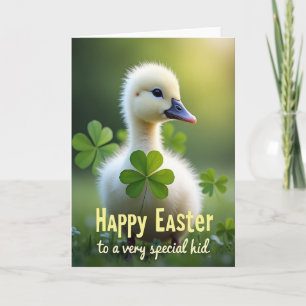 Carte photo de poussin printanier mignon