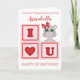 Carte Photo de premier anniversaire de petite-fille mign
