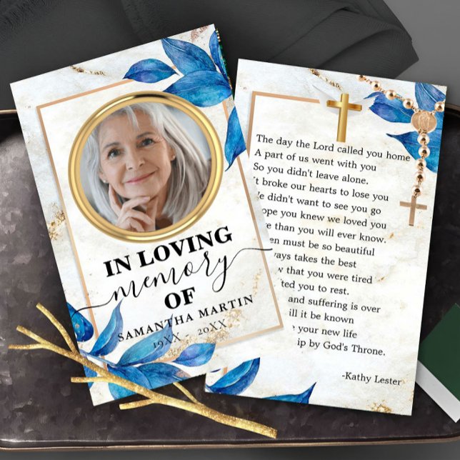 Carte photo de prière commémoratif élégant et élég (Créateur téléchargé)