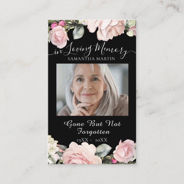 Carte photo de prière commémorative de bouquet fun (Devant)