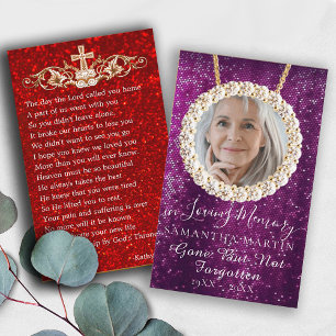 Carte photo de prière commémorative de Parties sci