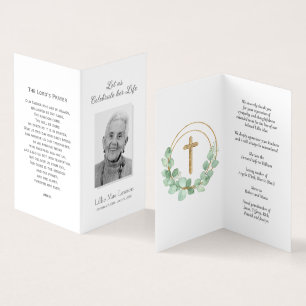 Carte photo de prière commémorative funéraire simp