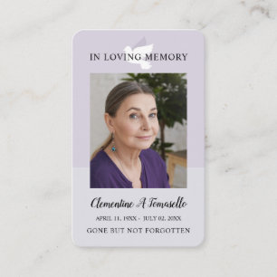 Carte photo de prière funéraire de Dove