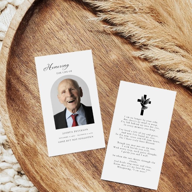 Carte photo de prière funéraire minimal moderne (Créateur téléchargé)