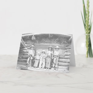 Carte Photo de ranch des mecs en cowboy