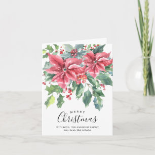 Carte Photo de Red Poinsettia (à l'intérieur) Joyeux Noë