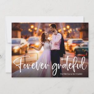 Carte Photo de remerciement de mariage mignon pour toujo