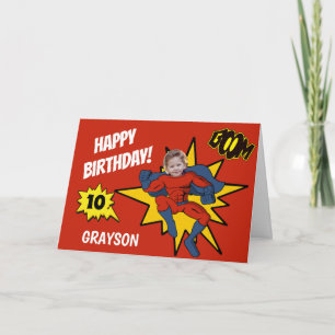 Carte Photo de super-héros cool pour anniversaire
