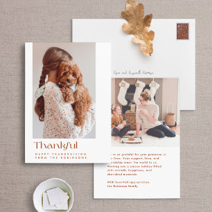 Carte photo de Thanksgiving minimaliste moderne