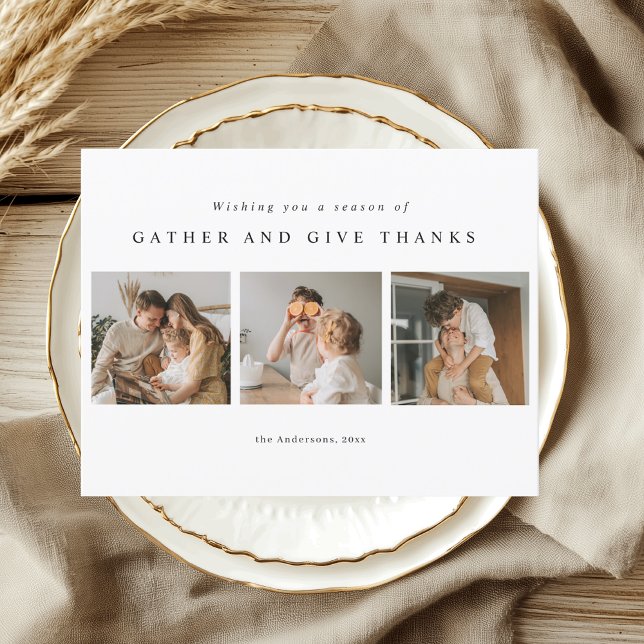 Carte Photo de Thanksgiving Moderne 'Se Rassembler (Créateur téléchargé)