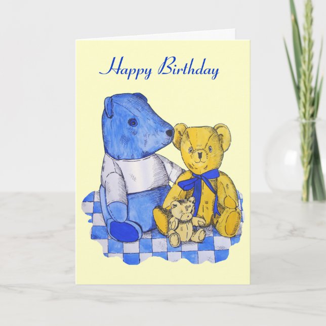 Carte photo de trois nounours mignons (Devant)