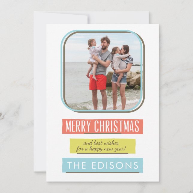 Carte photo de vacances à cadre mignon (Devant)