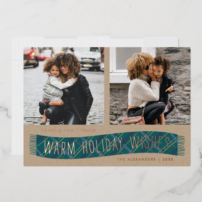 Carte photo de vacances à l'Écharpe d'hiver à l'hu (Enveloppe)