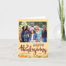 Carte photo de vacances bon thanksgiving