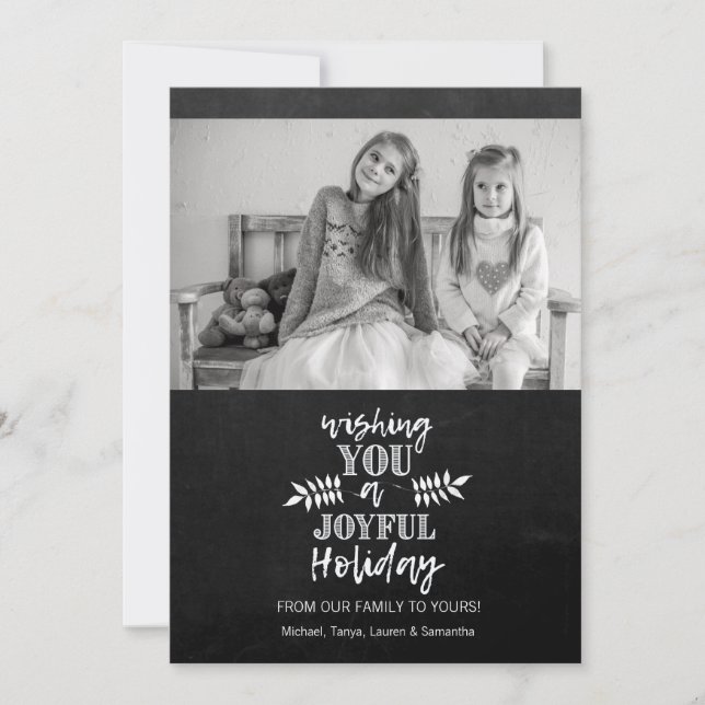 Carte photo de vacances | Chalkboard - la joie (Devant)