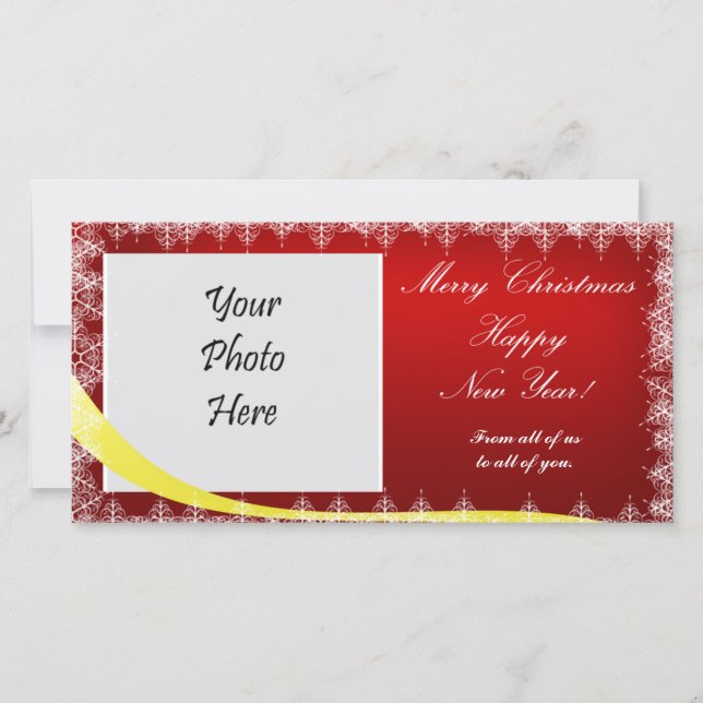 carte photo de vacances de 4" x 8" pour Noël (Devant)