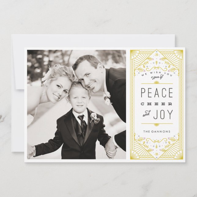 Carte photo de vacances de joie d'acclamation de (Devant)