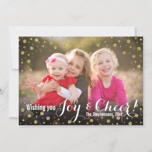 Carte photo de vacances de joie et d'acclamation