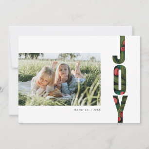 Carte Photo de vacances de la Joie botanique moderne rou
