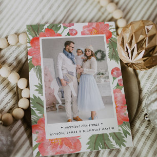 Carte photo de vacances de la pivoine   d'hiver