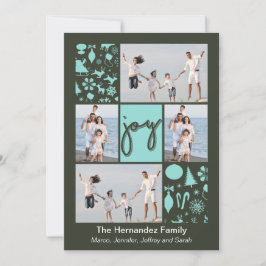 Carte photo de vacances de motif de Noël assorti