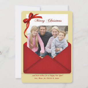 Carte photo de vacances Enveloppe rouge