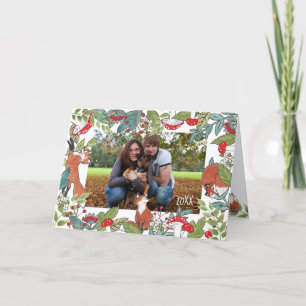 Carte photo de vacances Fox mignonne Noël Woodland